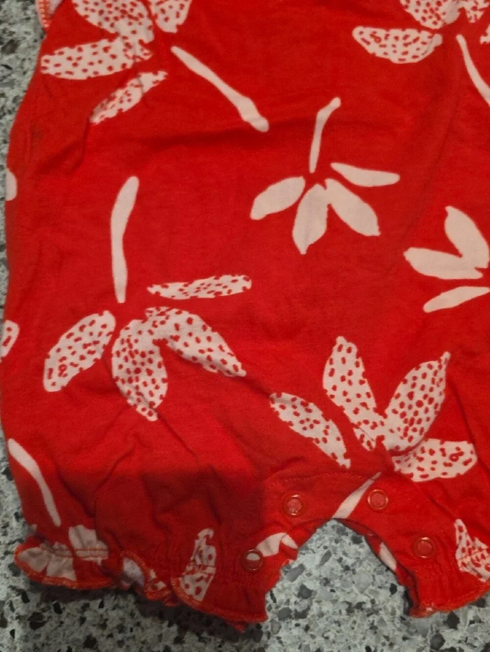 Carter's Red Floral Tank-Style Baby Bodysuit